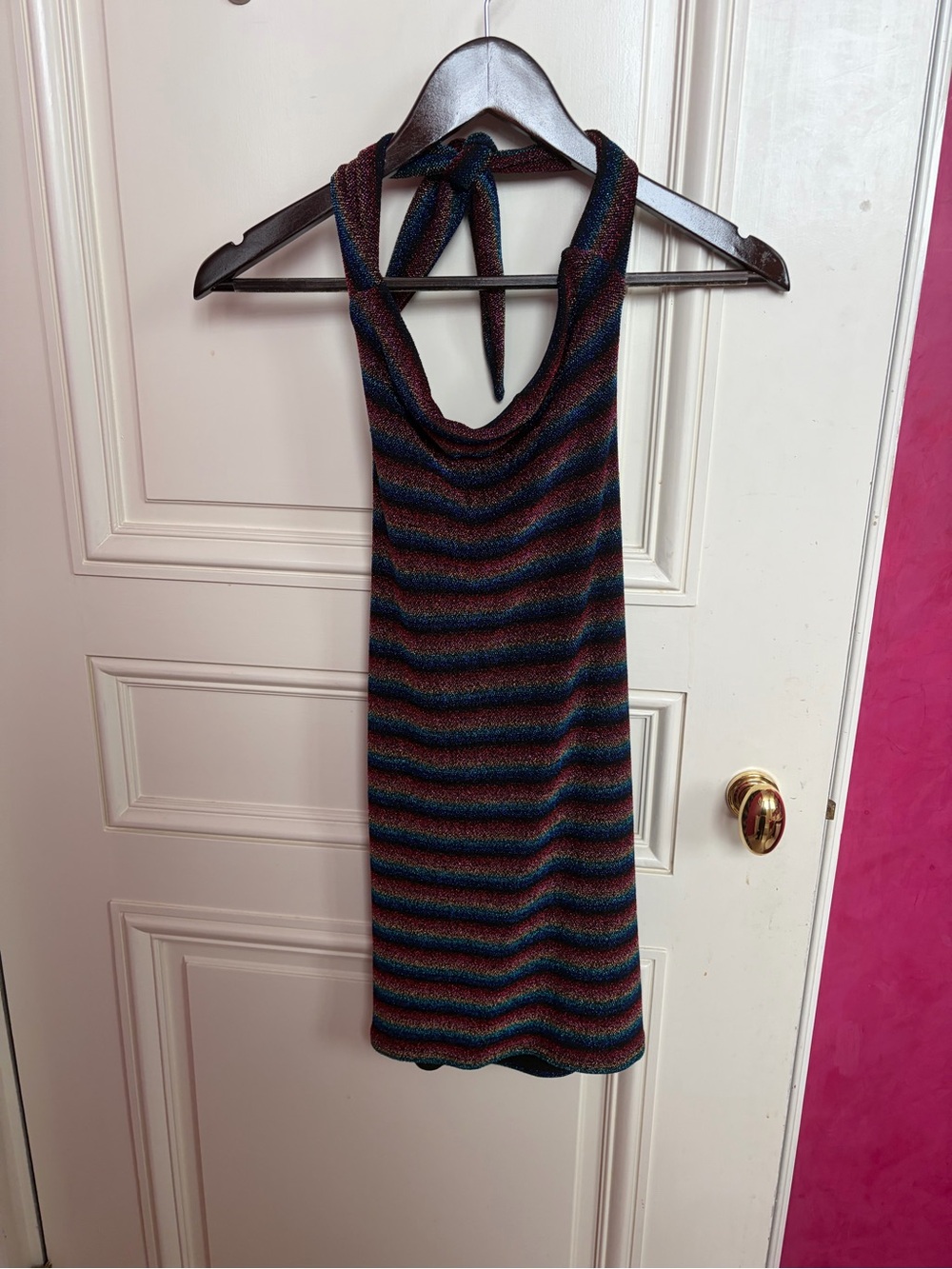 Striped Halter Dress- Multicolor